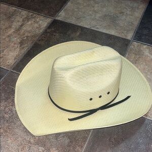 Twister Natural Straw Hat with Black Trim
